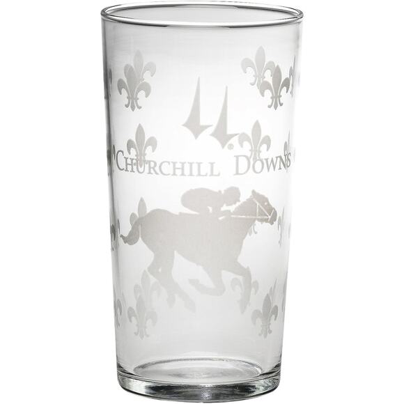 Arthur Court Churchill Downs Mint Julep Glass Fleur de Lis Kentucky Derby - Picture 2 of 14